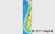 Political Shades 3D Map of Chile, physical outside