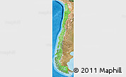 Political Shades 3D Map of Chile, satellite outside, bathymetry sea