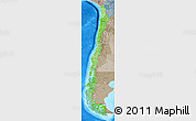 Political Shades 3D Map of Chile, semi-desaturated, land only