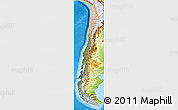 Satellite 3D Map of Chile, physical outside