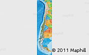 Satellite 3D Map of Chile, political outside