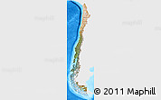 Satellite 3D Map of Chile, single color outside, bathymetry sea