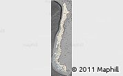 Shaded Relief 3D Map of Chile, darken, desaturated