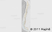 Shaded Relief 3D Map of Chile, lighten, desaturated