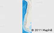 Shaded Relief 3D Map of Chile, lighten, land only