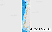 Shaded Relief 3D Map of Chile, lighten, semi-desaturated, land only