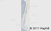 Shaded Relief 3D Map of Chile, lighten, semi-desaturated