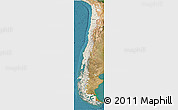 Shaded Relief 3D Map of Chile, satellite outside