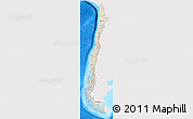 Shaded Relief 3D Map of Chile, single color outside, bathymetry sea