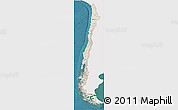 Shaded Relief 3D Map of Chile, single color outside, satellite sea