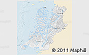 Classic Style 3D Map of AISEN, single color outside