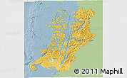 Savanna Style 3D Map of AISEN, single color outside