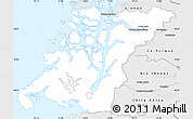 Silver Style Simple Map of Aisen (Is.)