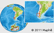 Physical Location Map of Guaitecas (Is.), highlighted country, within the entire country