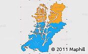 Political Simple Map of AISEN, cropped outside