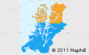 Political Simple Map of AISEN, single color outside