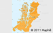 Political Shades Simple Map of AISEN, single color outside