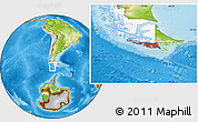 Physical Location Map of ANTARTICA CHILENA, highlighted country