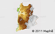 Physical 3D Map of ANTOFAGASTA, cropped outside
