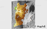 Physical 3D Map of ANTOFAGASTA, darken, desaturated