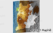Physical 3D Map of ANTOFAGASTA, darken