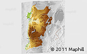 Physical 3D Map of ANTOFAGASTA, lighten, desaturated