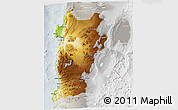 Physical 3D Map of ANTOFAGASTA, lighten, semi-desaturated