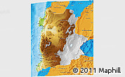Physical 3D Map of ANTOFAGASTA, political outside