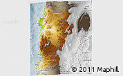 Physical 3D Map of ANTOFAGASTA, semi-desaturated