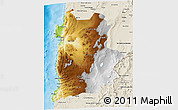 Physical 3D Map of ANTOFAGASTA, shaded relief outside