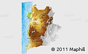 Physical 3D Map of ANTOFAGASTA, single color outside