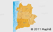 Political Shades 3D Map of ANTOFAGASTA, single color outside