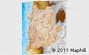 Satellite 3D Map of ANTOFAGASTA, physical outside