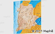 Satellite 3D Map of ANTOFAGASTA, political outside