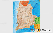 Satellite 3D Map of ANTOFAGASTA, political shades outside