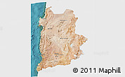 Satellite 3D Map of ANTOFAGASTA, single color outside