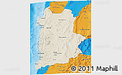 Shaded Relief 3D Map of ANTOFAGASTA, political outside
