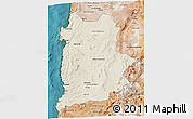 Shaded Relief 3D Map of ANTOFAGASTA, satellite outside