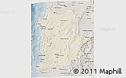Shaded Relief 3D Map of ANTOFAGASTA, semi-desaturated