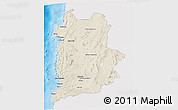 Shaded Relief 3D Map of ANTOFAGASTA, single color outside