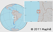 Gray Location Map of Antofagasta (Is.)