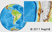 Physical Location Map of Antofagasta (Is.)