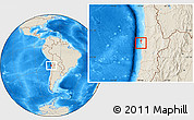 Shaded Relief Location Map of Antofagasta (Is.)