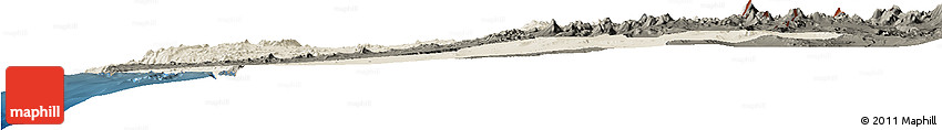 Shaded Relief Horizon Map of ANTOFAGASTA, darken