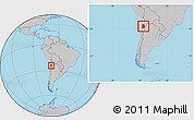 Gray Location Map of ANTOFAGASTA, within the entire country