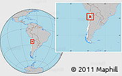 Gray Location Map of ANTOFAGASTA, highlighted country, within the entire country
