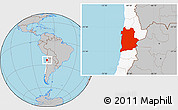 Gray Location Map of ANTOFAGASTA, highlighted country