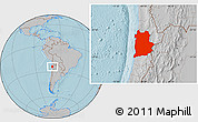 Gray Location Map of ANTOFAGASTA, hill shading