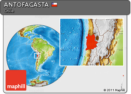 Physical Location Map of ANTOFAGASTA