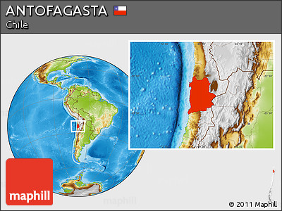 Physical Location Map of ANTOFAGASTA